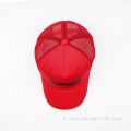 Cappellino per camionista sportivo rosso al 100% in mesh rossa